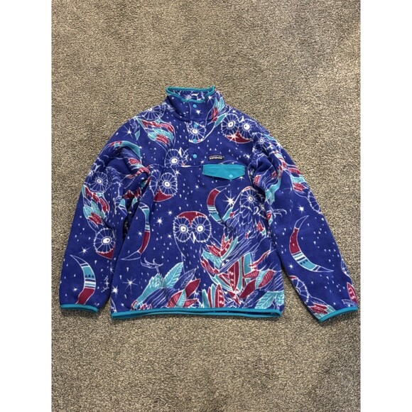 Patagonia Jackets & Blazers - Patagonia Synchilla Snap-T Womens Small Moon Owl Harvest Moon Blue Fall 2016